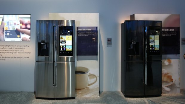 The Samsung Family Hub Refrigerator at CES 2016.