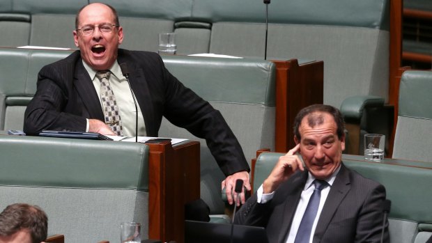 Liberal MP Luke Simpkins interjects before being kicked out of question time in September 2014.