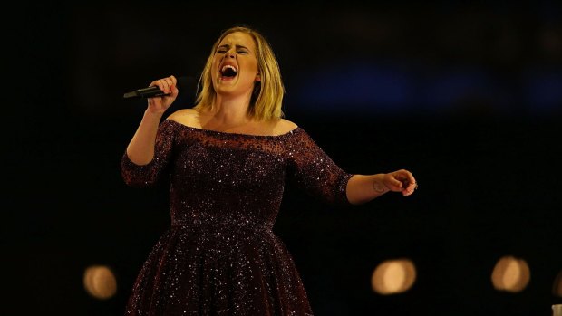 Adele performs at Domain Stadium  in Perth.