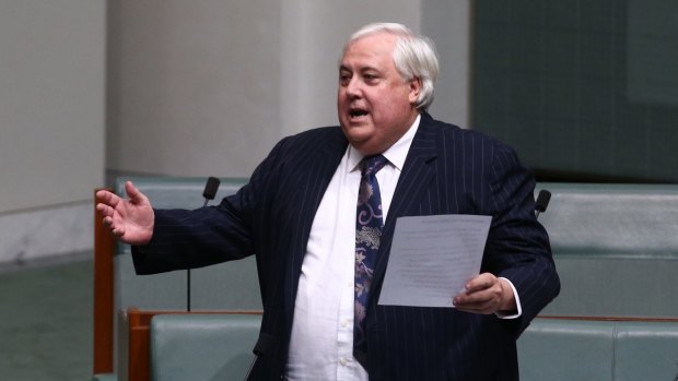 Bizarre question: Clive Palmer chuckled along with himself as he asked.