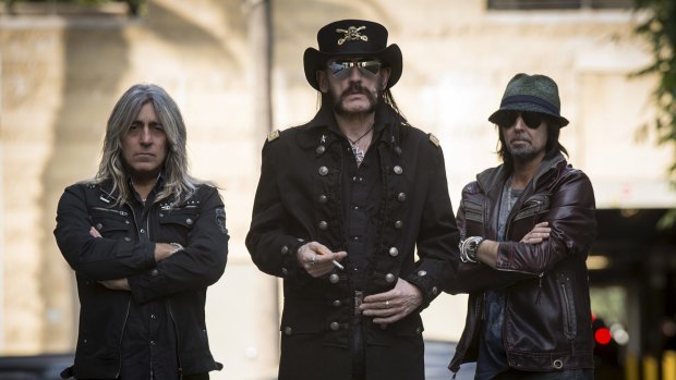 Motorhead: (left to right) Mikkey Dee, Lemmy and Phil Campbell.
