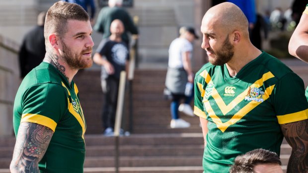 Not the best company: Josh Dugan and Blake Ferguson together are a recipe for trouble.