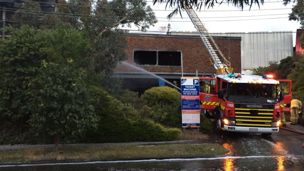 Firefighters are at the scene of a large fire at a disused gym near the Westfield shopping centre in Doncaster.