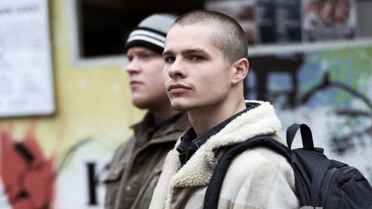 The new face of hate: Toby Wallace in the Romper Stomper miniseries.