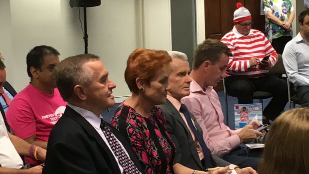 Pauline Hanson waits to see where she will be placed on the Senate ballot paper. 