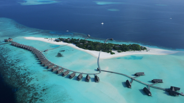 An aerial shot of Cocoa Islands.