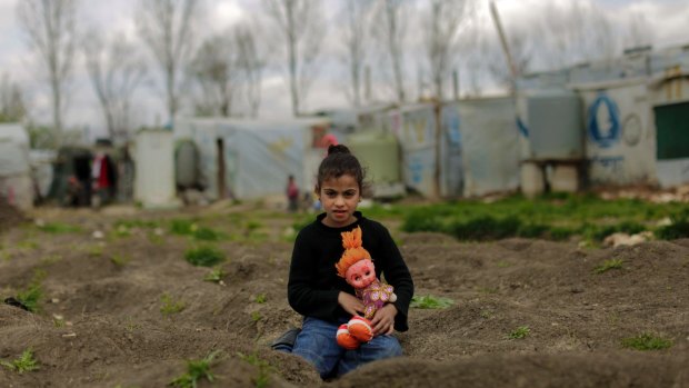 A Syrian girl at the refugee camp in al-Marj.