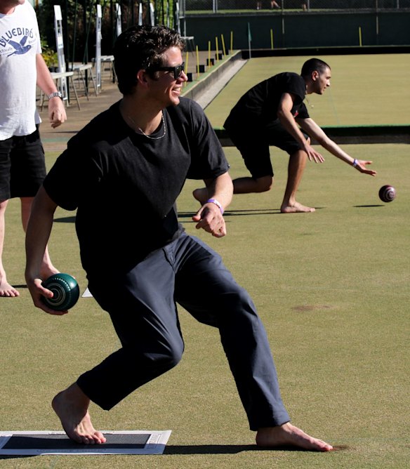 Barefoot bowling at Taren Point.