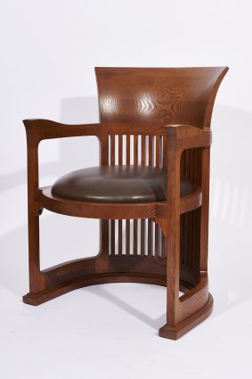 The Frank Lloyd Wright barrel chair.