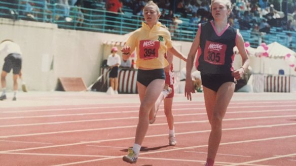 Sarah, right, in 1993.