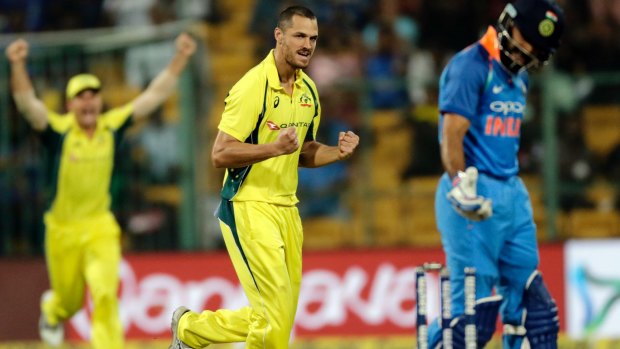 Nathan Coulter-Nile playing for Australia in a ODI recently.