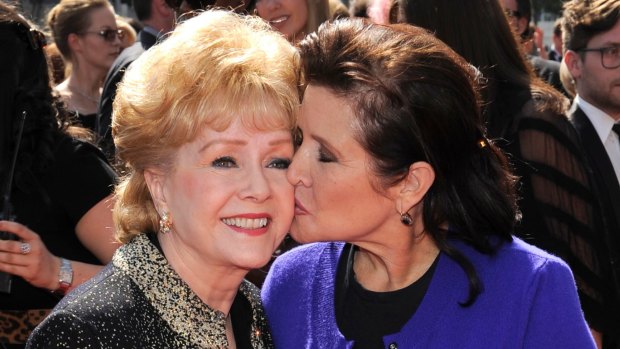 A public memorial for Carrie Fisher and Debbie Reynolds was held in Los Angeles on Sunday.