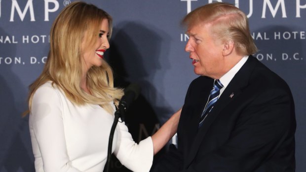 Ivanka Trump with her father during the presidential election campaign.