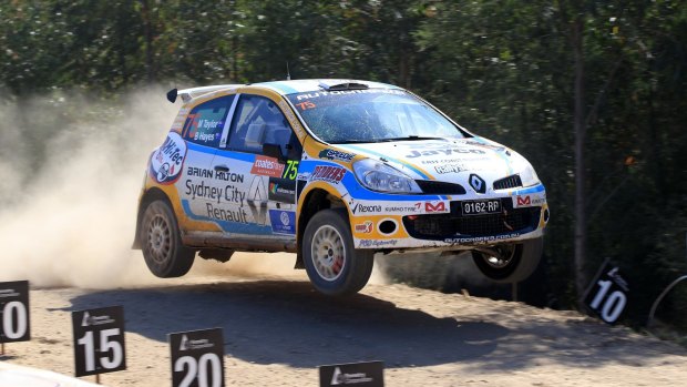 Air time: Australian Rally Championship driver Molly Taylor competing in the 2015 Rally Australia event at Coffs Harbour.