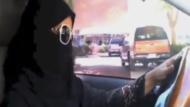 A Saudi woman drives a vehicle in Riyadh, Saudi Arabia, in 2013, as seen on a video published by the then Oct26thDriving campaign.