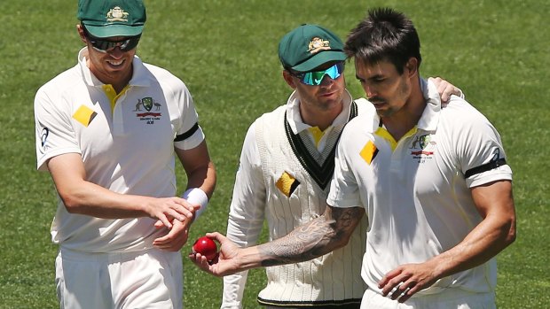 The missing: Michael Clarke (middle) and Mitchell Johnson (right).