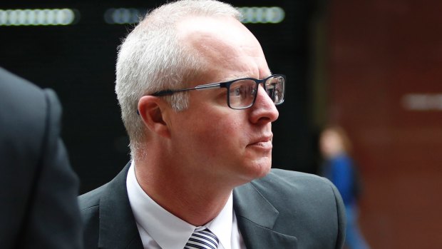 Former Parramatta Eels CEO Scott Seward during a court appearance on Wednesday.