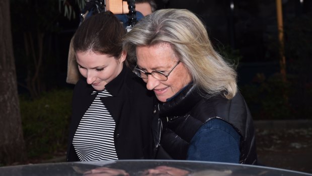 Harriet Wran leaves Silverwater Correctional Centre, accompanied by her mother Jill Hickson Wran.