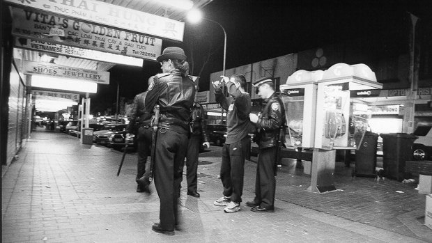 Police officers in Cabramatta during the heroin epidemic.
