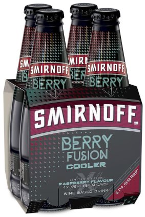 Uproar: Smirnoff wine-based coolers in the berry fusion flavour marked with "$14.99".