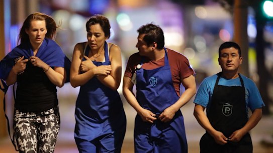 Patrick, second from right, and his colleagues saw three people stabbed in Borough Market.