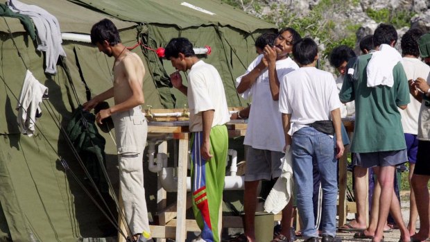 Refugees living in camps on Nauru. 