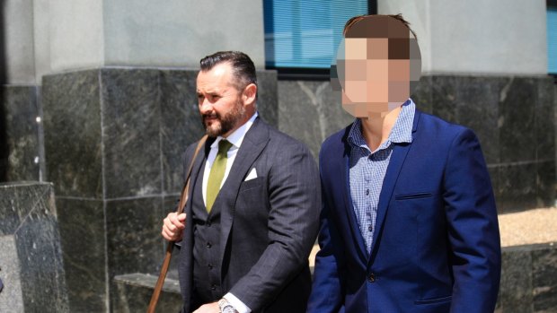 Lawyer Adam Magill with one of the men accused of filming the alleged rape and posting the video on social media, after their friend had passed out drunk.