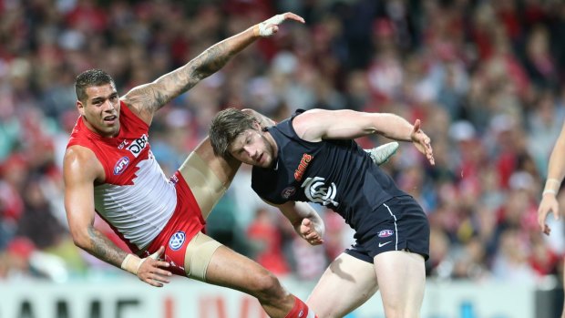 When Sydney and Carlton met on 12 July last year, the Blues lost by more than 70 points.
