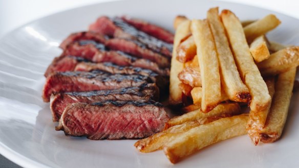 Steak frites fun times at Madame Rouge.