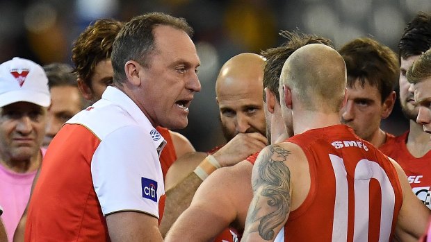Litmus test: Swans coach John Longmire is wary of Adelaide's ability to pile on goals.