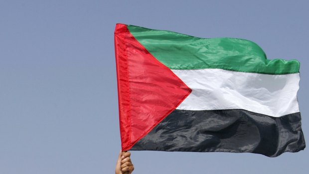 A Palestinian flag.