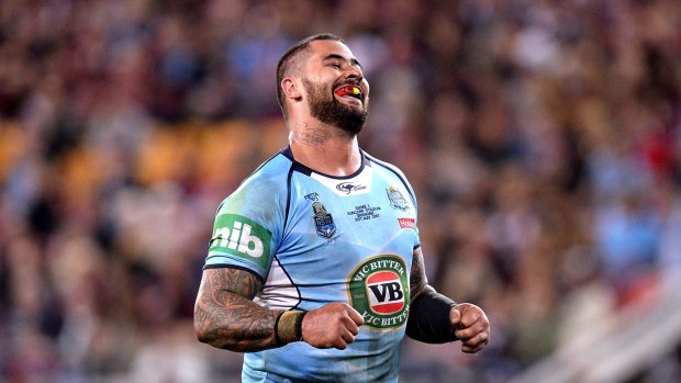 Outstanding: Andrew Fifita after his man-of-the-match performance in Origin I.