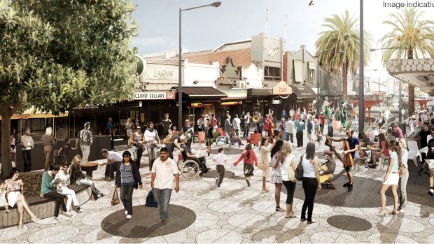 An artist's impression of what Acland Street will look like.  