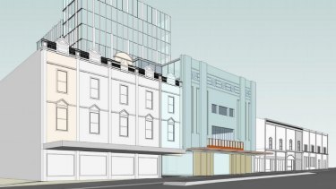 Palace Theatre plans by developer Jinshan Investments, which would see the facade of the 103-year-old Palace Theatre retained above the ground floor.