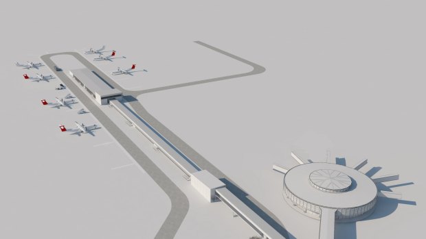 An artist's impression of the  domestic terminal expansion at Brisbane Airport.