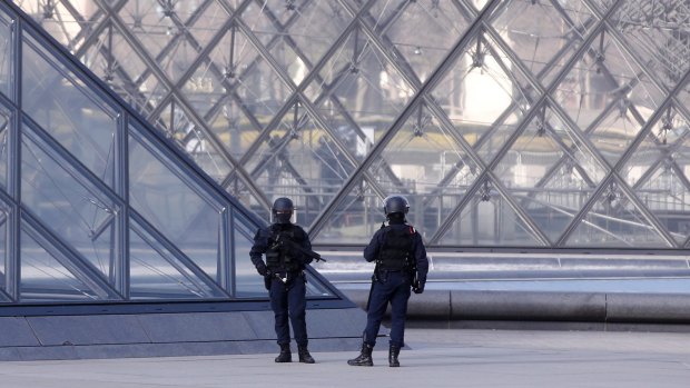 The Louvre on lock down on Friday.
