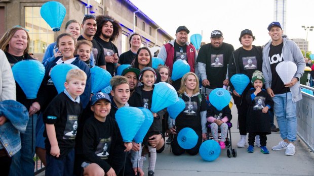 Christian Lealiifano rallies around friends family and the 1000s of supporters at the Canberra Leukaemia Foundation Light the Night walk to help more Australians beat blood cancer through research and support Photo Jay Cronan