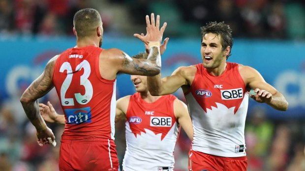 Josh Kennedy (right) is in doubt for the Swans crucial match against the Cats in Geelong.