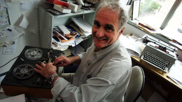 Radio National science show presenter Robyn Williams in his ABC Radio office in Ultimo.