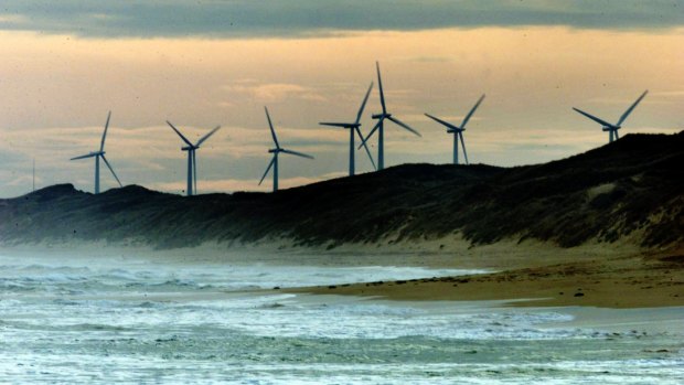 A wind farm in Port Fairy, Victoria.