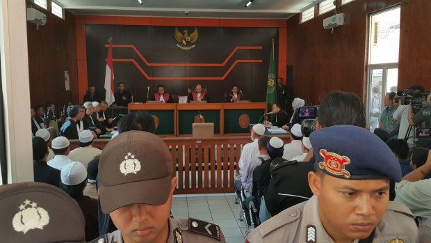 Inside the court room where Abu Bakar Bashir was seeking a review of his sentence. 