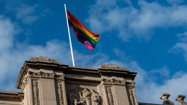 The rainbow flag is flying over many public buildings, though not in Mount Alexander.