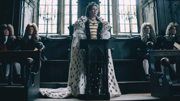 Olivia Colman as Queen Anne in The Favourite.