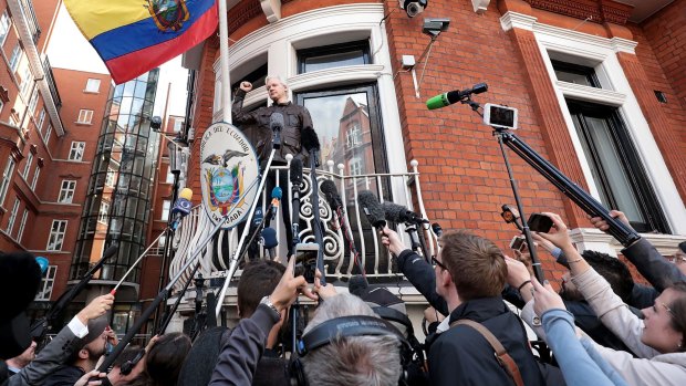 Julian Assange tells the media the battle has only just begun.