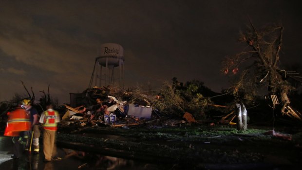 Tornadoes swept through the Dallas area after dark on Saturday evening causing significant damage.