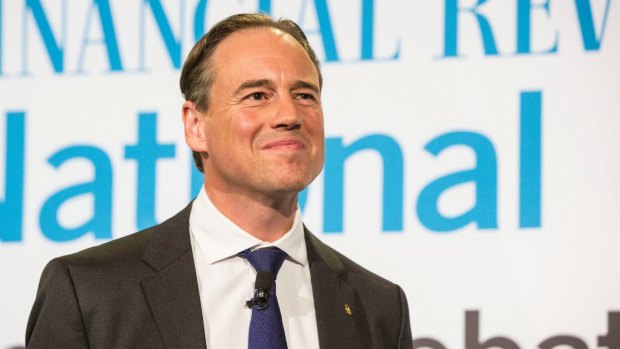 High hopes: Greg Hunt speaking at the AFR Innovation Summit in August.