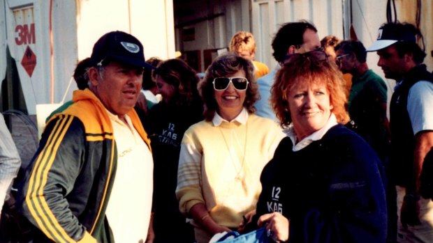 Alan and Eileen Bond and Lesleigh Green at the Newport dock.