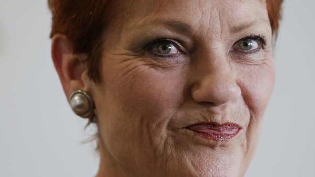 Senator Pauline Hanson at Parliament House in Canberra on Thursday.