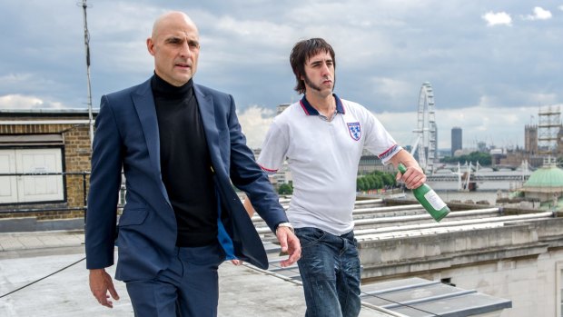 Mark Strong (left) and Sacha Baron Cohen in the film 