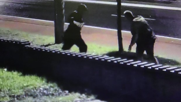 The CCTV captured the assault on a man in Parramatta. 